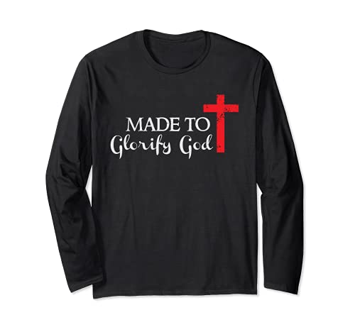 Made to Glorify God - Christian Faith Cross Maglia a Manica