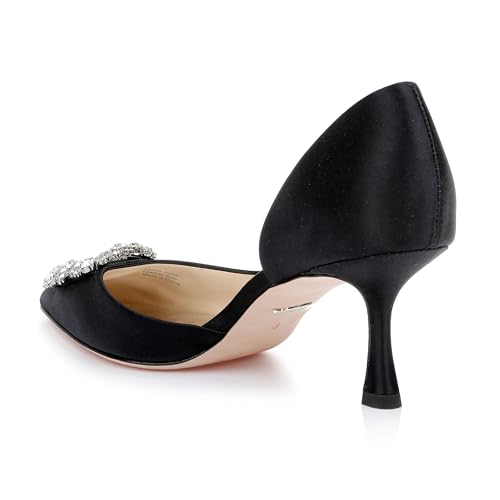 Image of Badgley Mischka Women's Fabia II Kitten Heels with Crystal Buckle