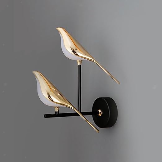 Image of kinis Nordic Golden Double Chirpy Bird Led Wall Light for Living Room /Modern Style Led Wall Lamps for Bedroom /Led Wall Lights for Home Decoration /Led Wall Scone for Restaurants /Cafe /Hotels /Bar