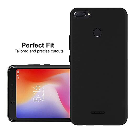 Image of Mobile Back Cover Case for Xiaomi Redmi 6 (Silicone Case|CameraProtection|Black SC1510)