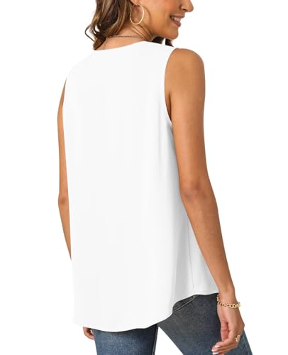 Bestbee Women's 2025 Summer Tank Tops Dressy Casual Sleeveless Chiffon Blouses V Neck Tunics Cute Business Work Shirts4
