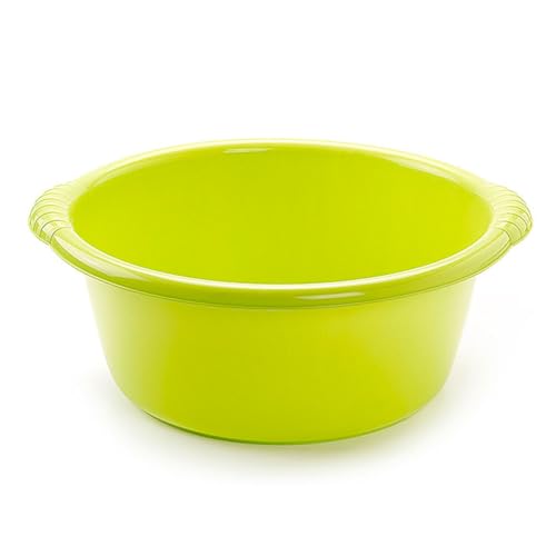 Acan Tradineur - Cubo, Barreño, Tina Multiusos - Fabricado en plástico - Producto y Utensilio de Limpieza - Forma Redonda - Capacidad de 10 litros - Ø 40 cm - Color Verde