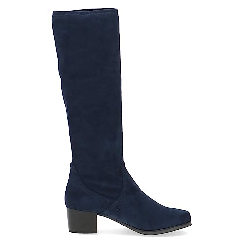 CAPRICE Damen Hohe Stiefel mit Absatz Kniehoch Vegan, Blau (Ocean Stretch), 39 EU
