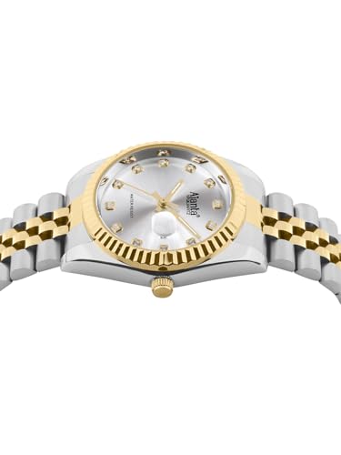 Image of Ajanta Quartz Avenza Women Analog Watch| Stainless Steel Bracelet Strap | Day & Date Display | Water Resistant | Formal & Casual Wrist Watch for Women