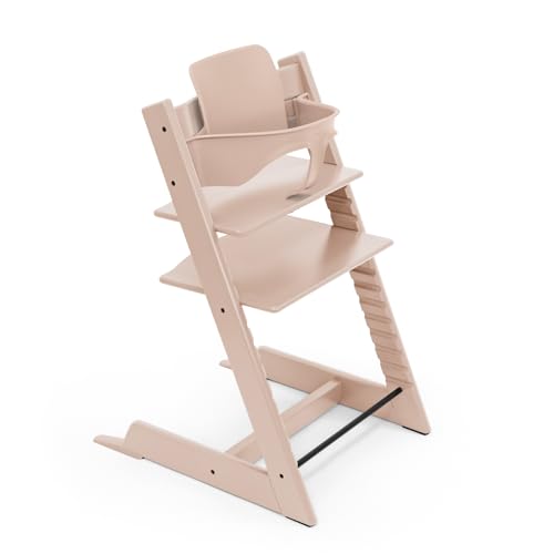 Seggiolone Tripp Trapp di Stokke, Serene Pink - Include Sedia + Baby Set 2 per bambini tra 6-36 mesi...