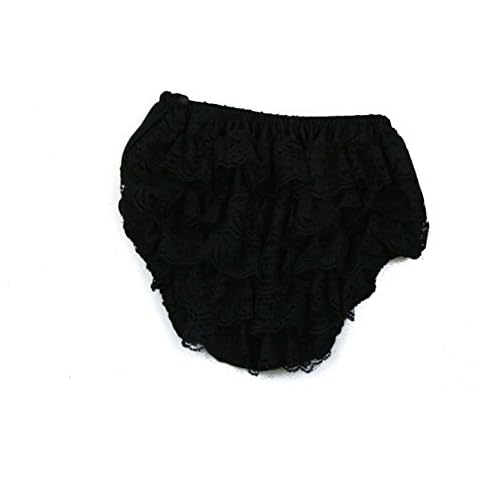 The Hair Bow Company Lace Bloomers for Baby Girls & Toddlers (Diaper Covers S 0-9m, Black) Cover