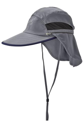 Men's Convertible Cap - UPF 50+ Sun Protection - Caleb in Carbon/Black