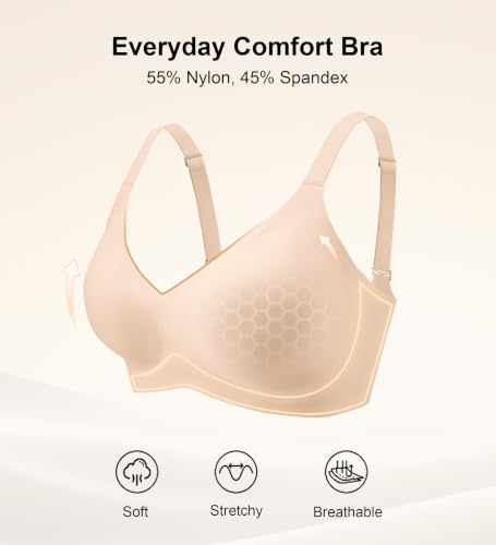 FANCYGLEE Jelly Wireless Push Up Bra Seamless Comfortable Full Coverage Bra - image 4