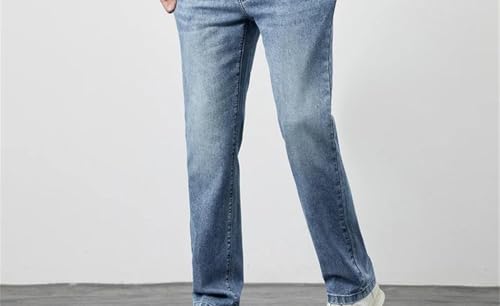 Men's Thin Slim-fit Jeans, Stretch Straight-Leg Casual Business wash Classic Pants3