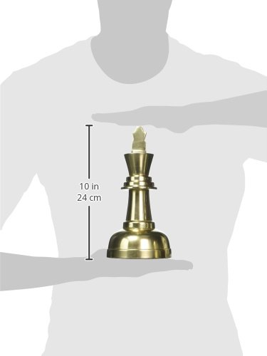 Deco 79 Aluminum Chess Sculpture With Knight, Queen And King, Set Of 3 4"W, 9"H, Gold #TOP5