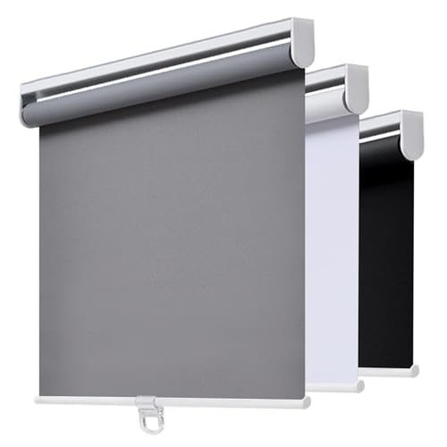 Image of AOSKY Blackout Cordless Roller Shades for Windows, 34.5 inch W x 72 inch H, Grey