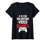 Photo Gallery donna v is for video games funny valentines day maglietta con collo a v Photo Gallery donna v is for video games funny valentines day maglietta con collo a v