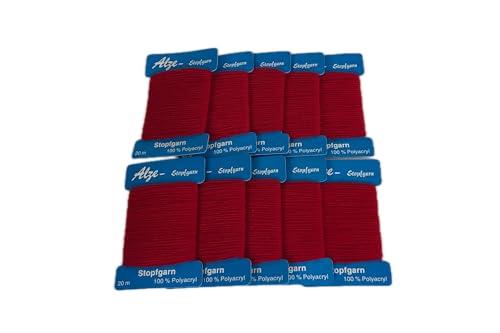 Trimz Darning Wool 10 Pack - Dark Red 20 m Skeins (100% Acrylic), 10x20m - Image 3