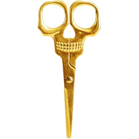 Suck UK Skull Scissors Gold Scissors Scissors All Purpose Gold Office Supplies And Accessories Goth Accessories & Fabric Scissors Skull Decor & Fun Office Supplies Sewing Accessories Cover