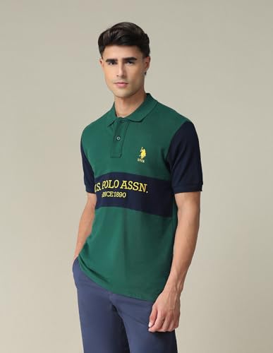 Image of U.S. POLO ASSN. Solid Slim Fit Polo T Shirts for Men - 100% Cotton, Half Sleeves Mens Tshirt