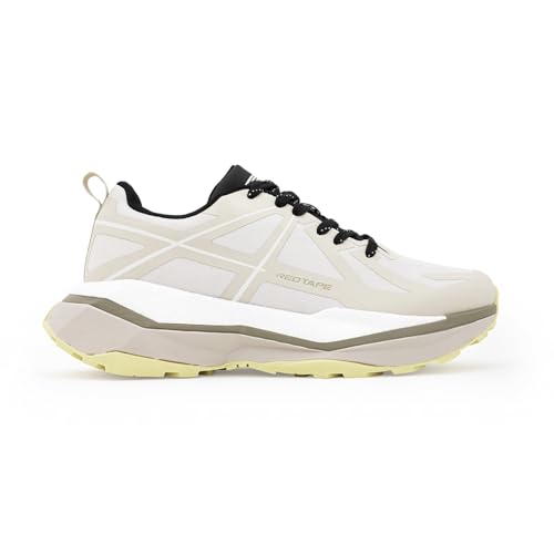 Image of Red Tape Men's Sneakers Off White Olive Mesh TPU Round Toe Lace-Up