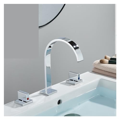 Mitigeur de lavabo haut de gamme en chrome avec bec cascade architectural