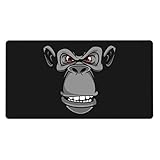 マウスパッド ゴリラ フェイス 大型 ゲーミング 特大 おおきい ゴム底 光学式 マウス対応 滑り止め 耐久性 良い おしゃれ かわいい 防水 適度な表面摩擦 40cm X 75cm B96