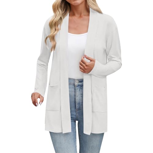 2025 Women's Lightweight Cardigan Sweaters Open Front Long Sleeve Casual Loose Thin outfits with Pockets for Dress