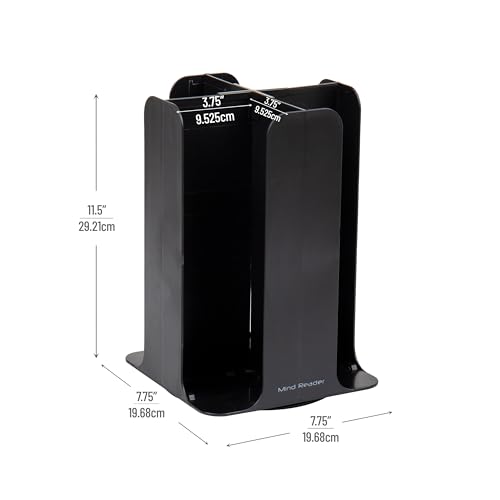 Mind Reader Cup and Lid Carousel, Countertop Org, Coffee Bar, Beverage Cup Holder, Plastic, 7.75"L x 7.75"W x 11.5"H, Black