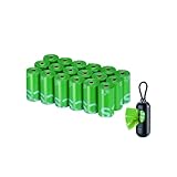 Typlastics Poop Bags for Dog Waste, 270 Count, with Dispenser, Unscented, 18 Pack of 15, Lime Green, 13 Inch x 9 Inch