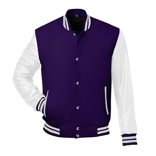 Image of Red And Black Letterman Jacket Men - Mens Black Varsity Letterman High School Baseball Bomber Jacket