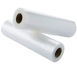 GERYON Rollos de sellado al vacío, bolsas de sellado al vacío para almacenamiento de alimentos, 2 paquetes de 8’‘*16’