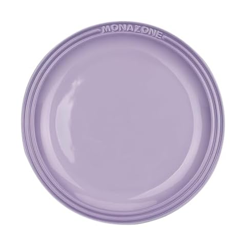 MDZF SWEET HOME Dinner Plate, 9 inch Ceramic Round Plate, Salad Plates Round Dish for Kitchen, Microwave & Dishwasher Safe (Purple) Cover