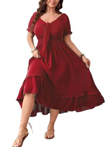 SCOMCHIC Women's Plus Size Summer Dress Casual V...