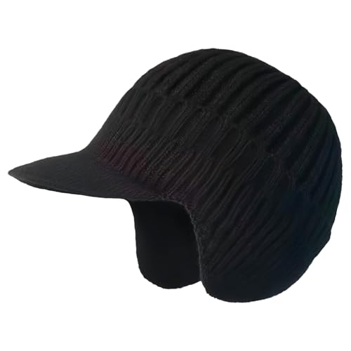 Jecdfs Bonnet Homme Hiver, Bonnet Homme, Chapeau Tricoté avec Cache-Oreilles pour Protection Chaleur, pour Activités de Plein Air comme Le Ski, Le Snowboard...