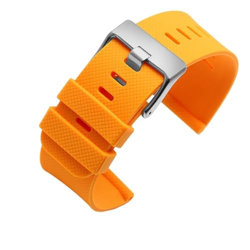 BHMIRUI Compatible con Suunto 7 D5 9 TRAVERSE Series Alpha Watch Correa de silicona de caucho de 24 mm Correa de reloj deportiva resistente al agua Pulsera for hombre con herramientas(B-Orange silver)