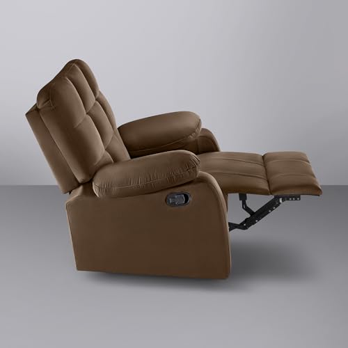 Image of Sleepyhead RX5 Designed by Duroflex - Single Seater Fabric Manual Recliner with Durable Spring Support | Stylish Upholstery | Snug Fit for Luxurious Comfort (Cocoa Brown)