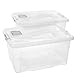 Produktbild Aufbewahrungsbox mit Deckel Groß, 2er Set 60L, 61cm x 45cm x 30cm Transparente Kunststoffboxen für Büro, Küche & Garage - Stapelbar, Langlebig, BPA-frei, Einfach zu Reinigen, Ideal für Ordnung