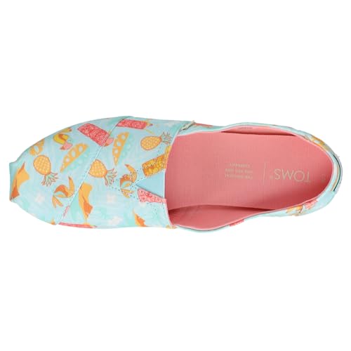 TOMS Womens Alpargata Tropical Graphic Slip On Flats Casual - Blue4
