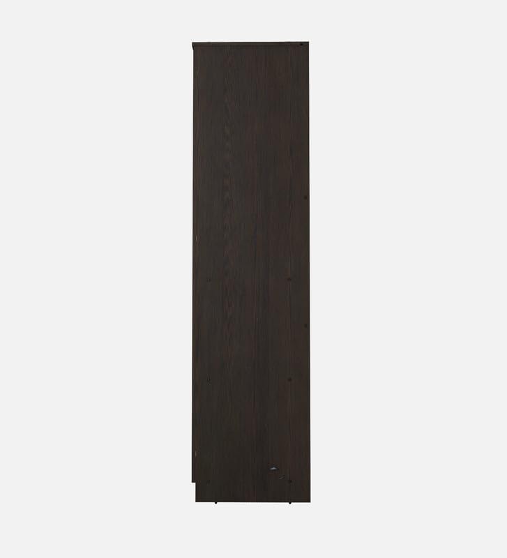 Image of Lara Multipurpose 2-Door Wardrobe | Engineered Wood | Spacious Shelves & Hanging Rail | Dark Wenge Finish | Durable & Compact | Easy Knock-Down Assembly