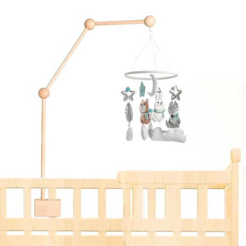 Image of GlikCeil Baby Crib Mobile Arm Wooden Mobile Crib Holder Baby Mobile Hanger Mobile Holder for Crib Wooden Crib Arm for Baby Mobile Baby Crib Attachment for Nursery Decor