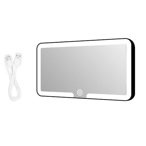 JIZZU Miroirs Pare Soleil Voitures, Miroir de Courtoisie Voiture avec 3 modes Lumières LED Rechargeable, Miroir de Maquillage Voitures pour Pare-soleil de...