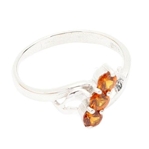 Bague Grenat Spessartite Orange Argent 925 bague pierre fine femme taille 53