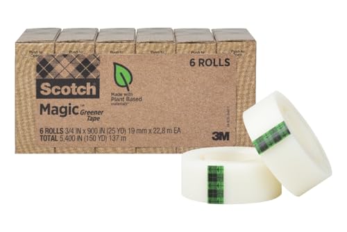 Scotch Magic Greener Tape, Invisible Tape for Fixing Paper, Office