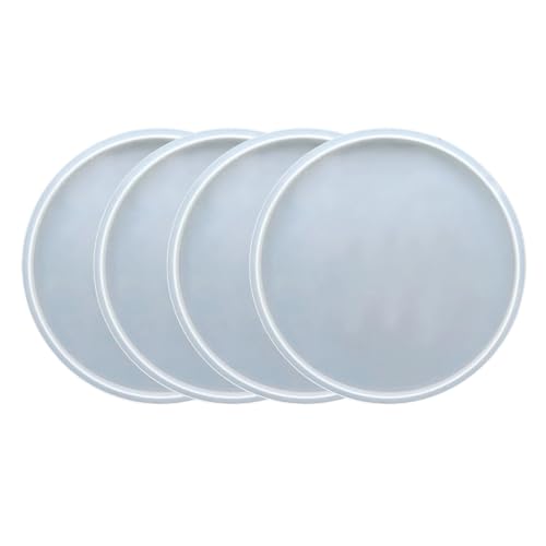 Image of R H Lifestyle Silicone Moulds Round Resin Art Mould Coaster Mould for Resin Art Epoxy Casting Mould Tray Photo Frame Mold Resin Coaster Mould Set of 4, 6 Inch