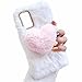 Miagon Peluche Fourrure 3D Coque pour Xiaomi Redmi Note 11 Pro,Kawaii Étui de Protection Hiver Chaud Souple Poilu Doux 3D Cœur Housse Cover,Blanc