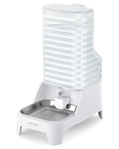 Automatic Dog Water Bowl Dispenser with Patented Faucet - 6L Large Gravity Cat Water Dispenser with Handle Filter & Adjustable Base Wide Mouth for Easy Clean BPA-Free Stainless Steel Pet Waterer