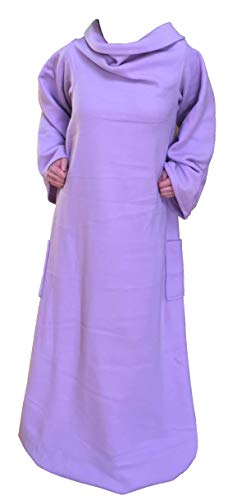 LA-Z Blanket Premium - Deluxe, Super Warm Wearable Reading Blanket with Pockets and Sleeves for Adults (Purple)