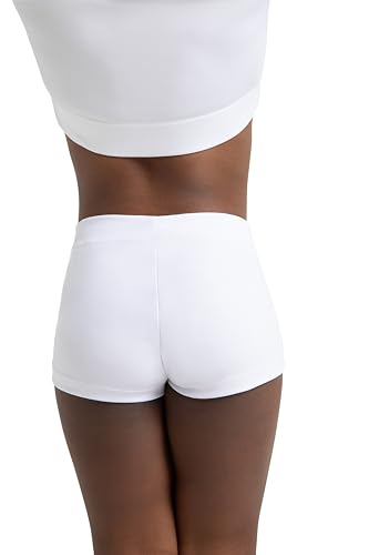 Capezio Damen Team Basic Boy Cut Low Rise Yoga Shorts, Weiß, M EU