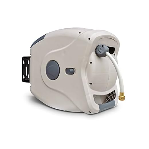 gartenkraft XW-40S Hose Reel, 130 Feet, Off White/Grey