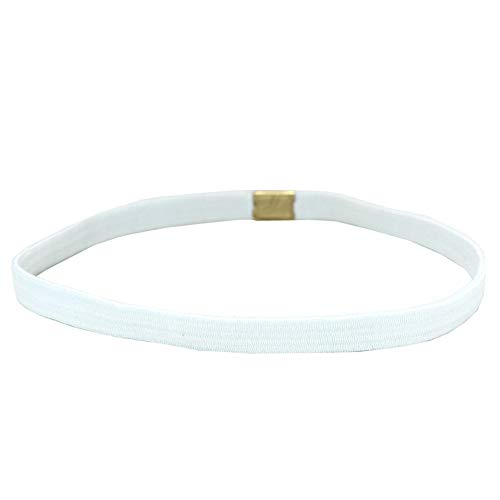 JUSTFOX - Sporthaarband Stirnband Haargummi Haarband für Sport Fussball, Yoga, Fitness Weiß Cover