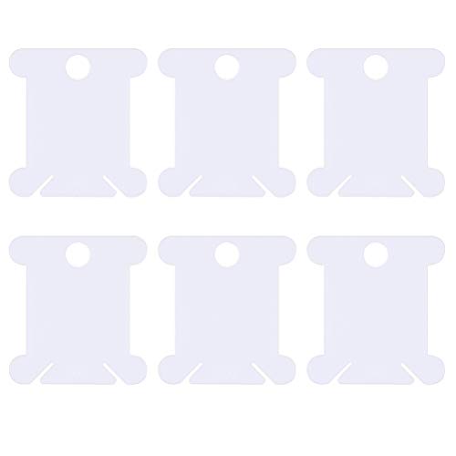 Lanjue 200pcs Plastic Floss Bobbins Cross Stitch Embroidery Cotton Thread for Craft DIY Embroidery Sewing Thread Storage
