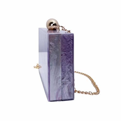 Image of Women Acrylic Clutch Chic Marble Evening Handbag Wedding Box Clutch Purse Chain Shoulder Bag for Prom Party