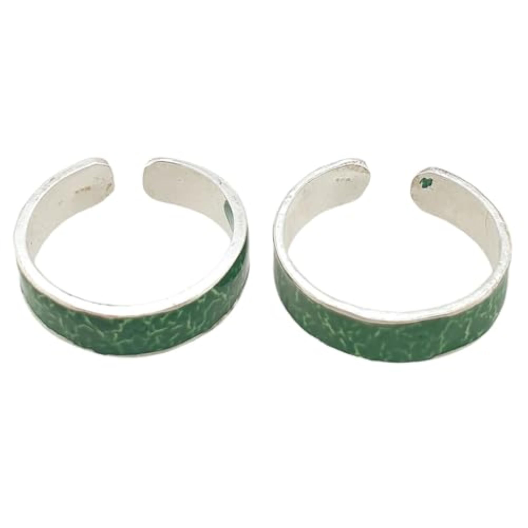 Women's 925 Silver Band Design Toe Ring Bichhiya, Pair