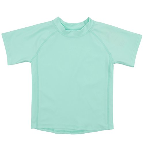 Leveret Short Sleeve Rash Guard (4 Toddler, Aqua)